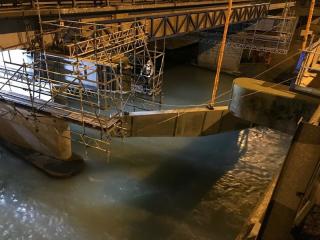 Waimakariri Bridge working over the water